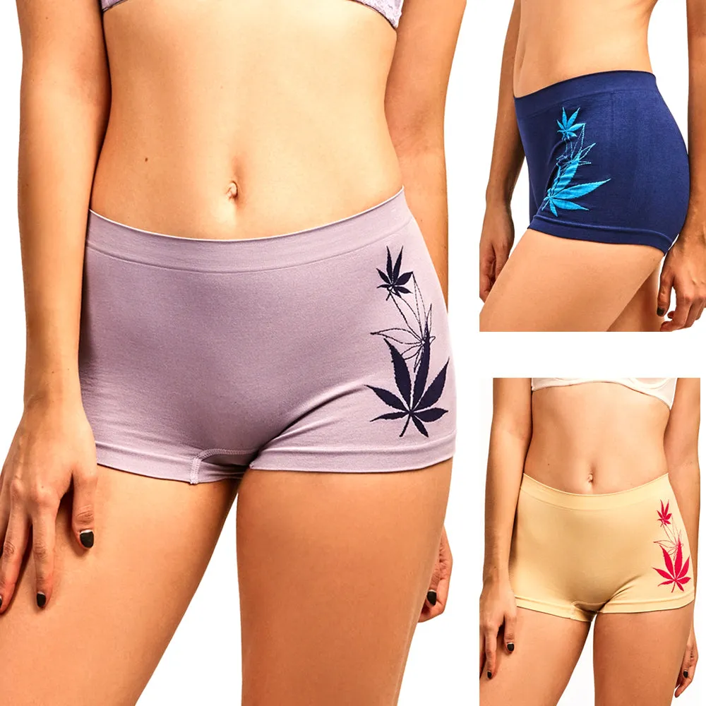 3 Seamless Boyshort Women Underwear Booty Panties Boxer Brief Stretch Yoga Dance