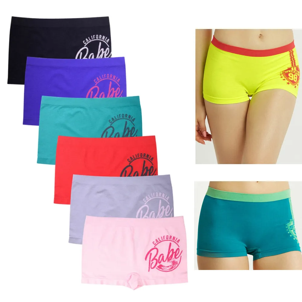 3 Seamless Boyshort Women Underwear Booty Panties Boxer Brief Stretch Yoga Dance