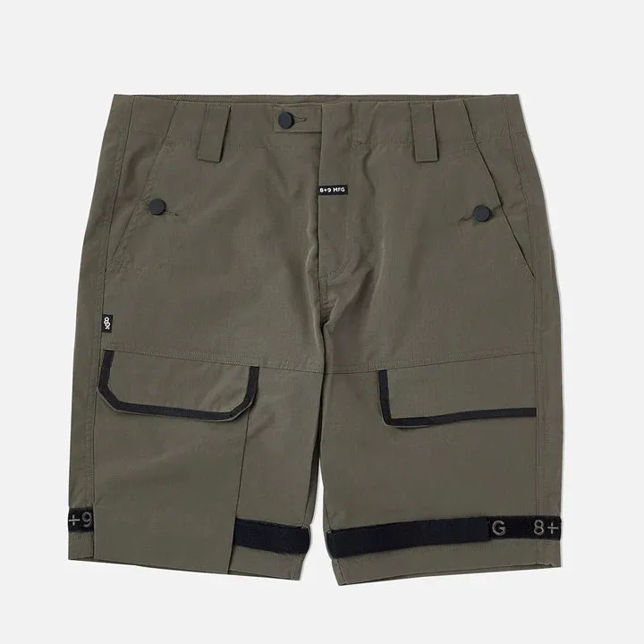 8&9 Olive Strapped Up Rip Stop Shorts (SHRIPOLI)