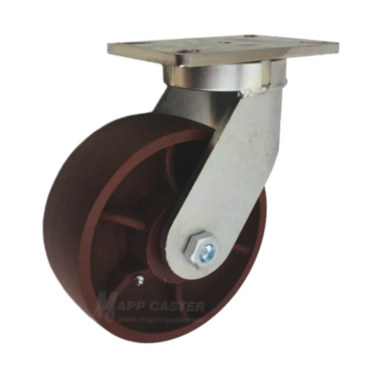 8" x 3" Ductile Steel Wheel P71 Swivel Caster - 5,400 Lbs Capacity