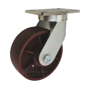 8" x 3" Ductile Steel Wheel P71 Swivel Caster - 5,400 Lbs Capacity