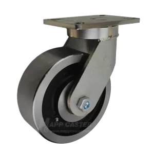 8" x 3" Forged Steel Wheel P71 Swivel Caster - 5,400 Lbs Capacity