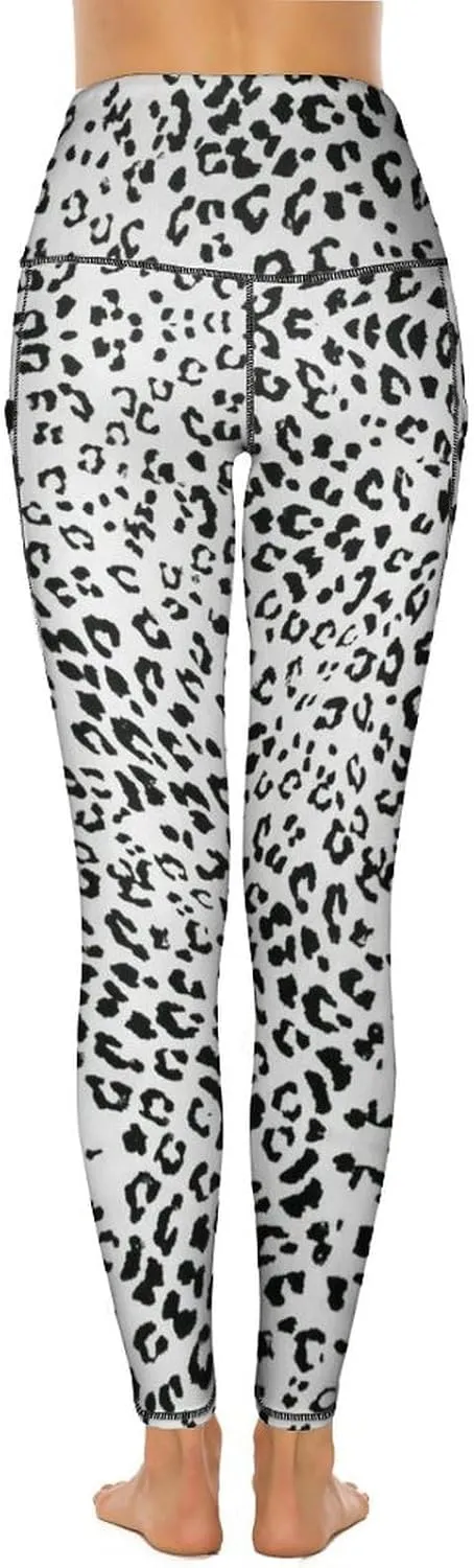 Abstract Flame Yoga Pants High Waist with Pockets Tummy Control Workout Running Leggings for Women
