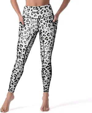 Abstract Flame Yoga Pants High Waist with Pockets Tummy Control Workout Running Leggings for Women