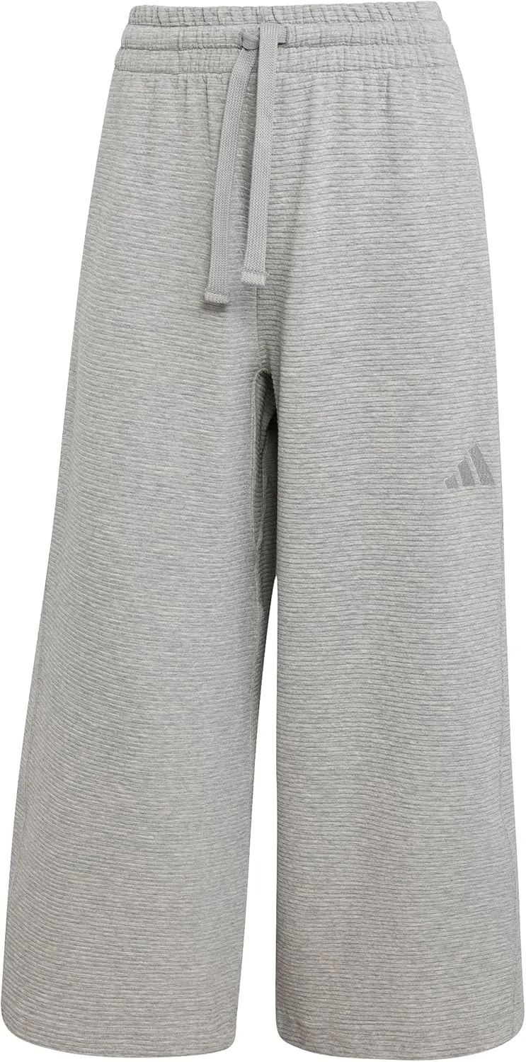 adidas Women's All Szn Ribbed 7/8 Length Wide Leg Pants