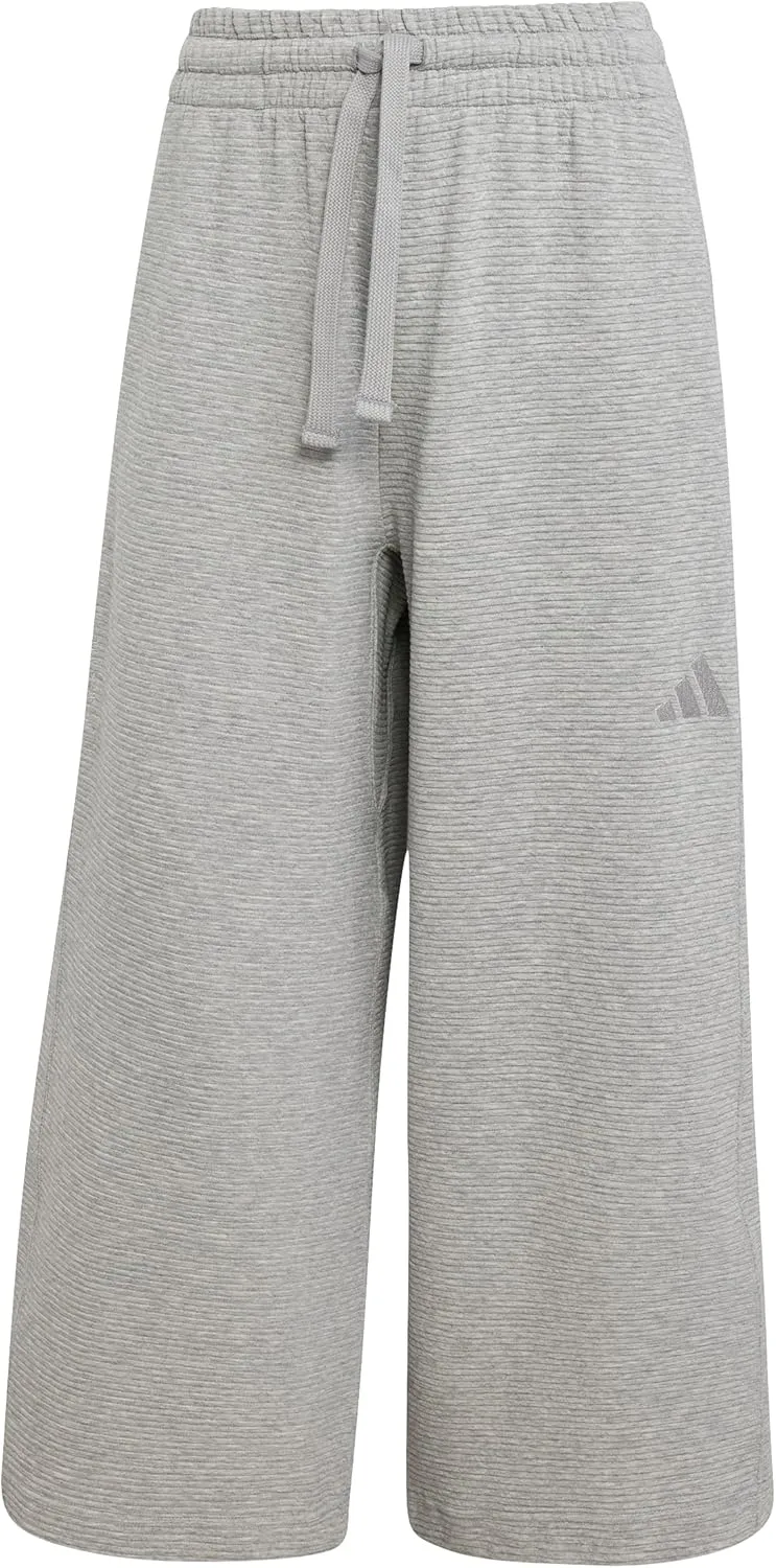 adidas Women's All Szn Ribbed 7/8 Length Wide Leg Pants