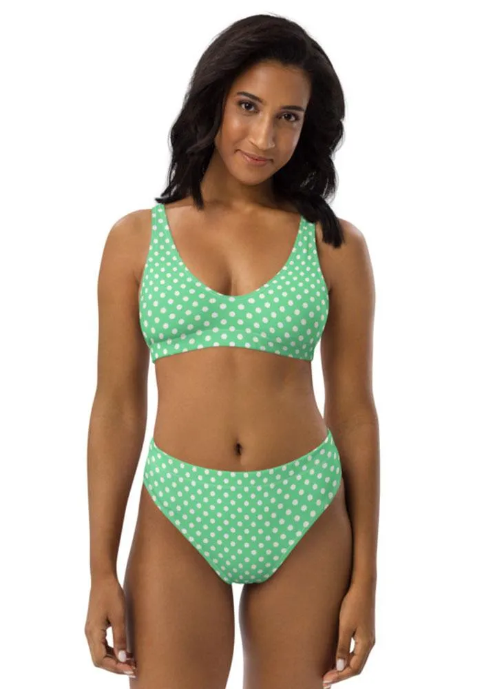 All-Over Print Recycled High-Waisted Bikini Set