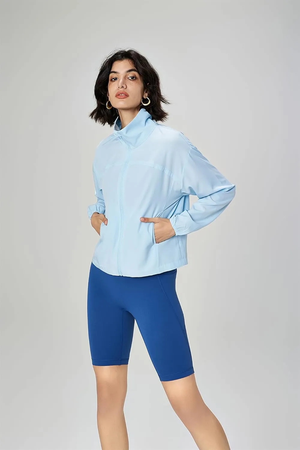 altiland Women's UPF 50  Sun Protection Outdoor Workout Running Jackets Zip Up Lightweight Cooling Shirt