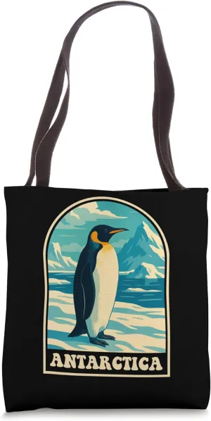 Antarctica Emperor Penguin Vintage Polar Wildlife Art Tote Bag