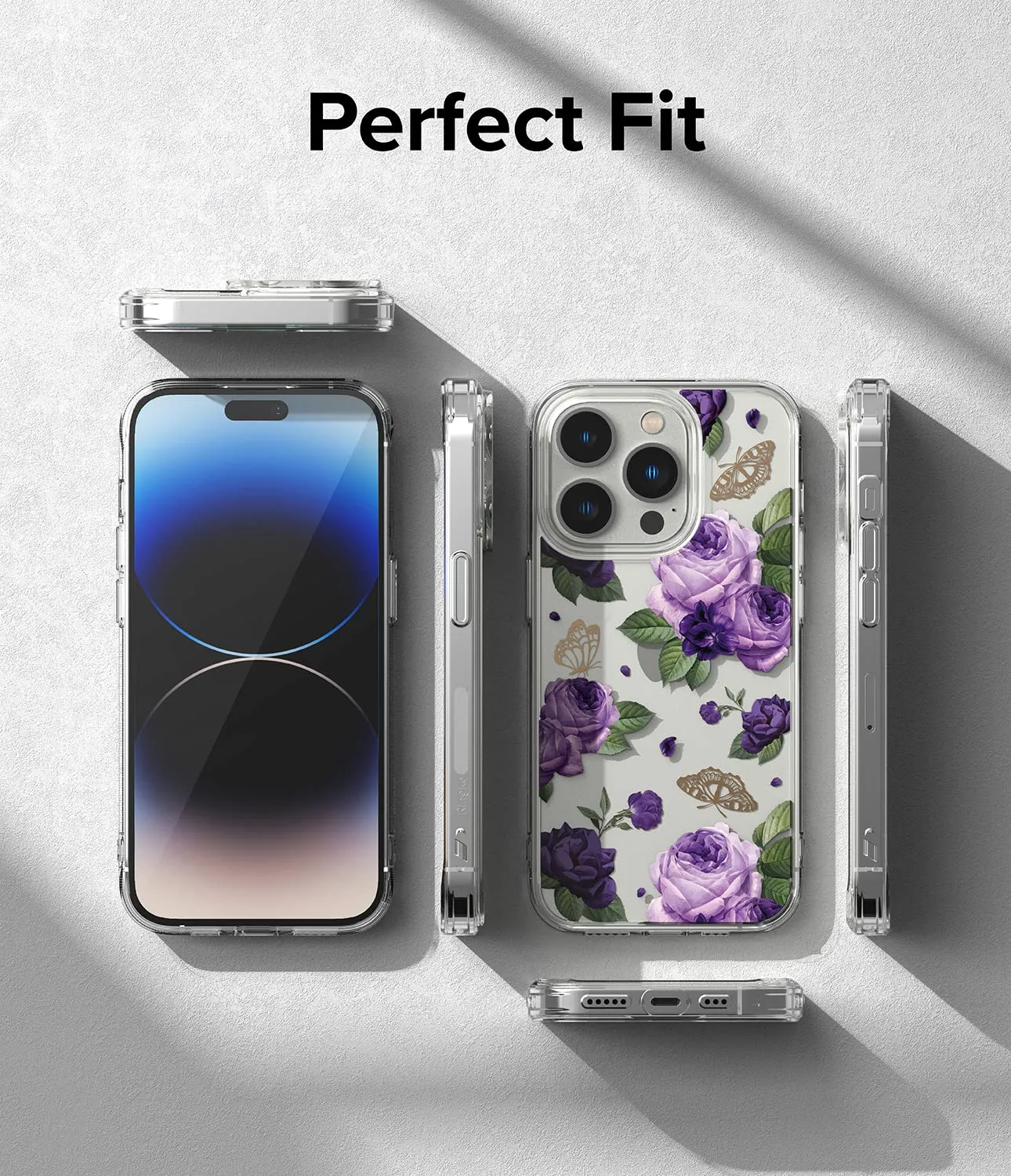 Apple iPhone 14 Pro Max Back Cover Case | Fusion Design - Purple Rose