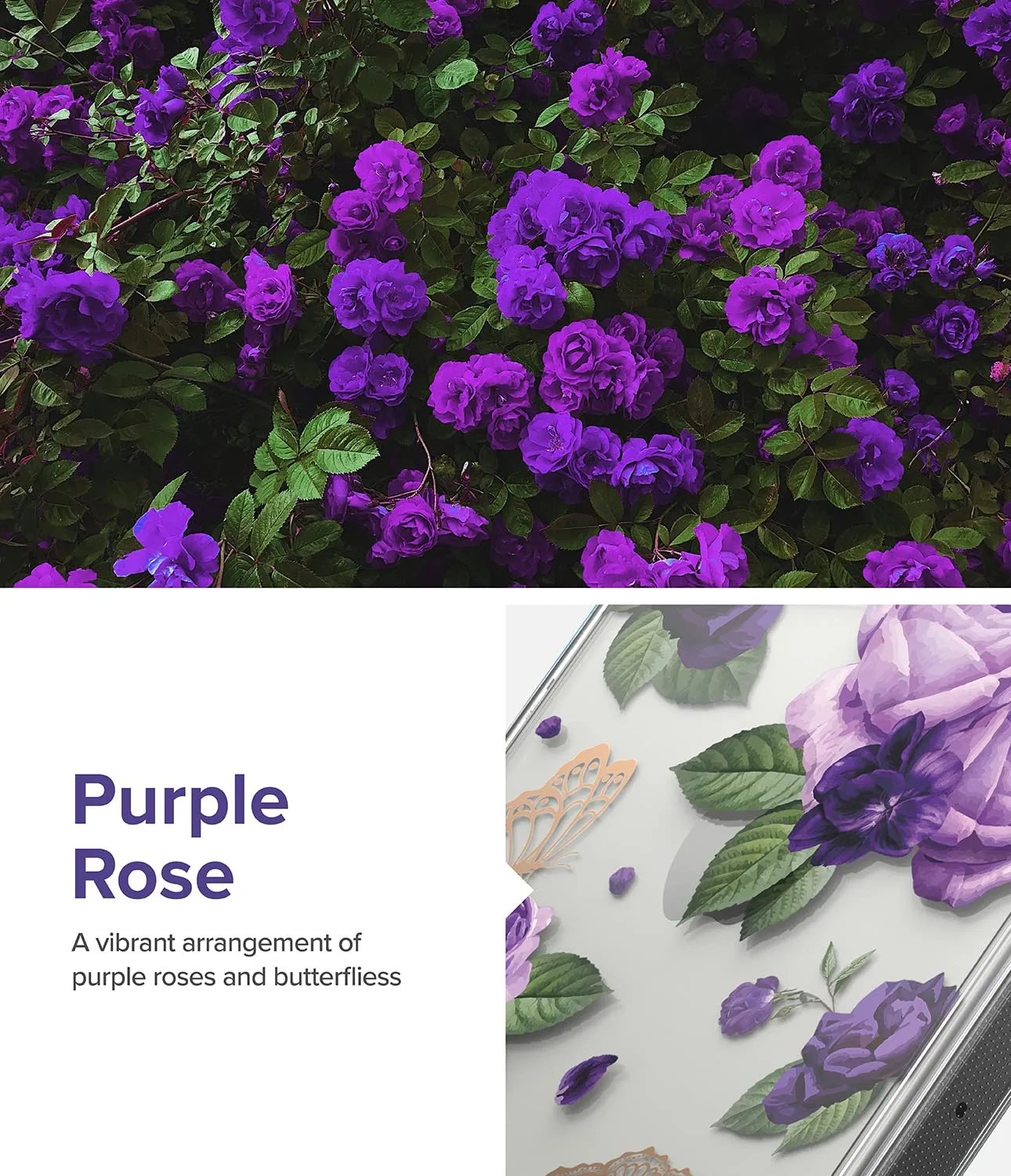 Apple iPhone 14 Pro Max Back Cover Case | Fusion Design - Purple Rose