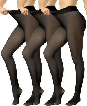 ATHVOTAR Fleece Lined Winter Tights Women - Thermal Warm Opaque Pantyhose Thick Sheer Leggings