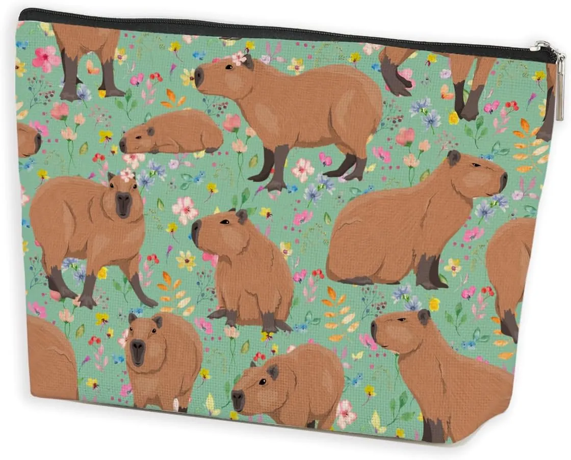Azteoiz Cute Capybara Makeup Bag Capybara Gifts Cosmetic Bag Animal Lover Gifts for Women Girls Capybara Lovers Daughter Friends Niece Capybara Stuff Graduation Birthday Gifts Travel Toiletry Bag