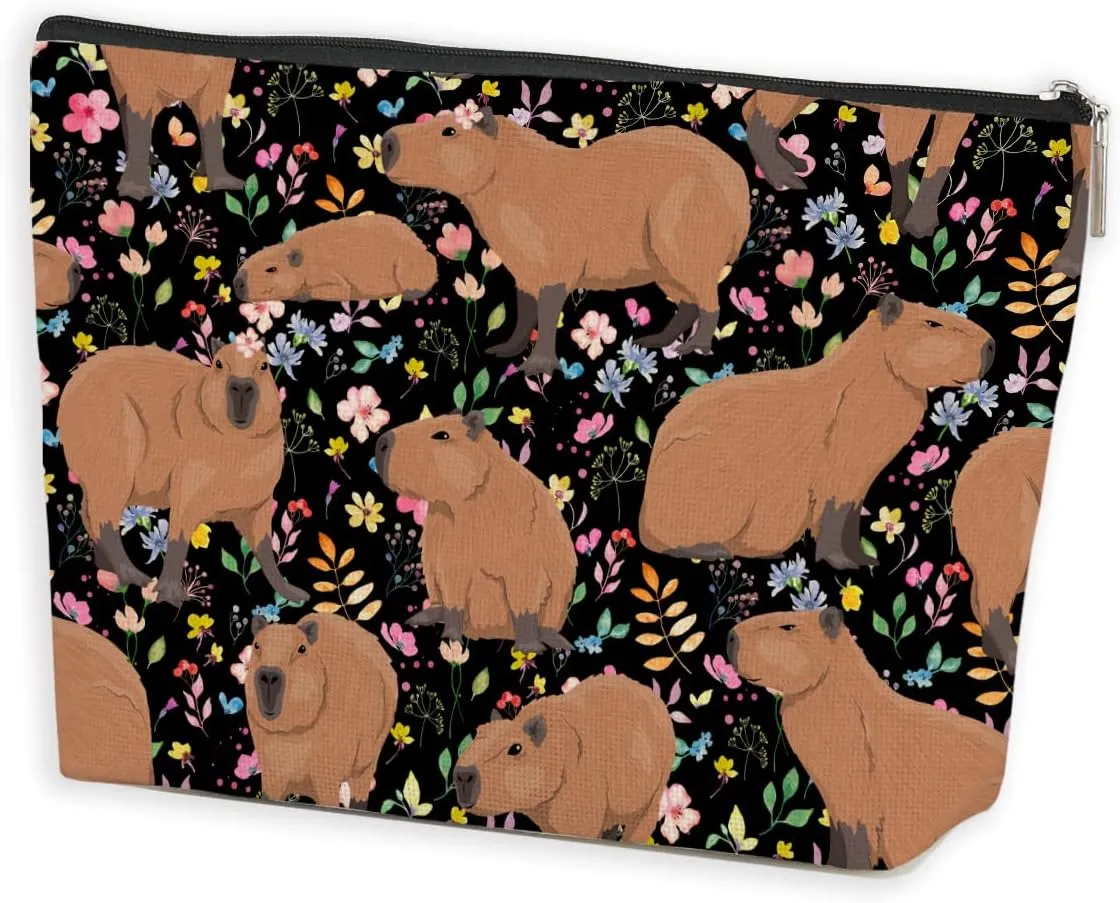 Azteoiz Cute Capybara Makeup Bag Capybara Gifts Cosmetic Bag Animal Lover Gifts for Women Girls Capybara Lovers Daughter Friends Nurse Capybara Stuff Graduation Birthday Gifts Travel Toiletry Bag