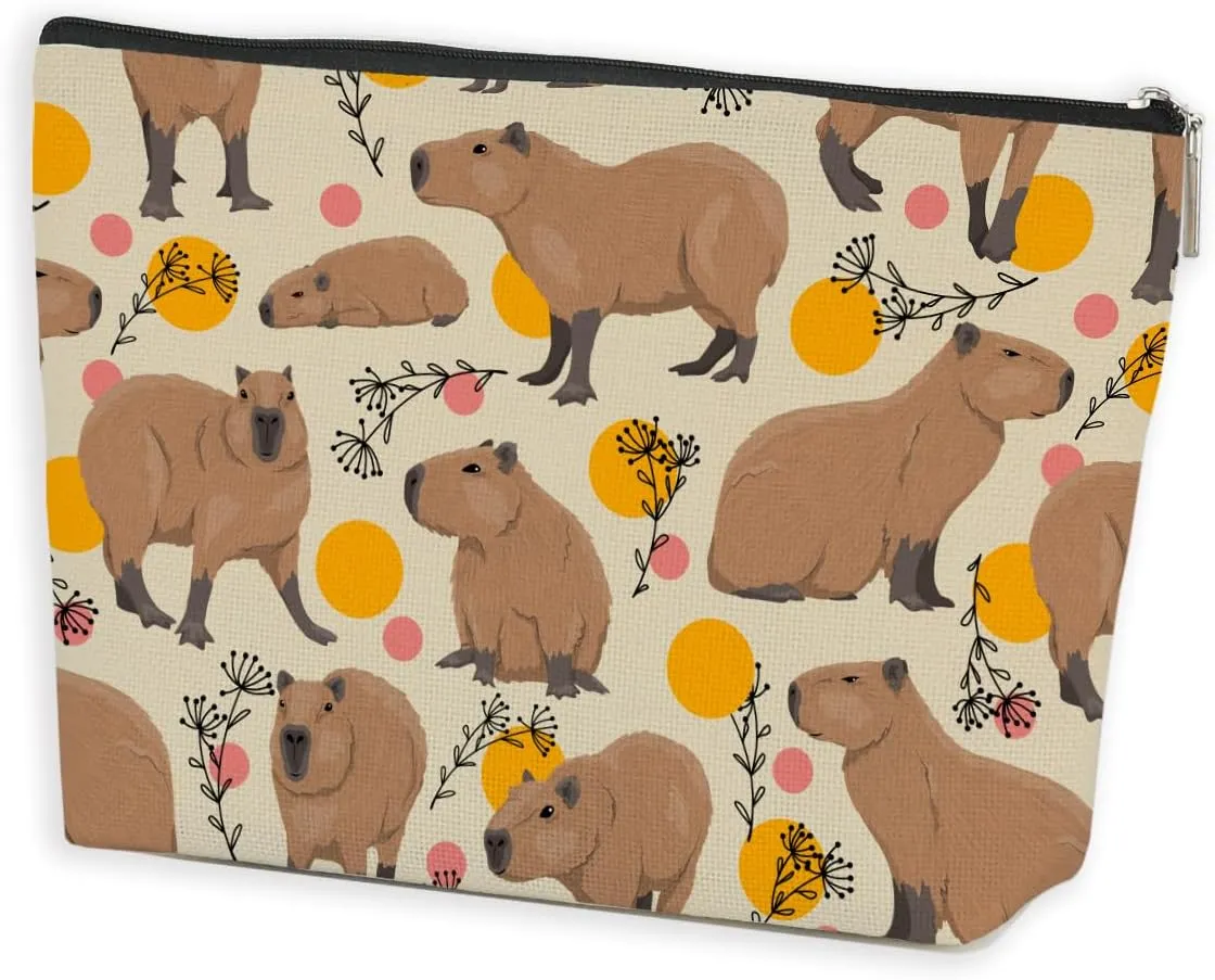 Azteoiz Cute Capybara Makeup Bag Capybara Gifts Cosmetic Bag Animal Lover Gifts for Women Girls Capybara Lovers Daughter Friends Sisters Capybara Stuff Graduation Birthday Gifts Travel Toiletry Bag