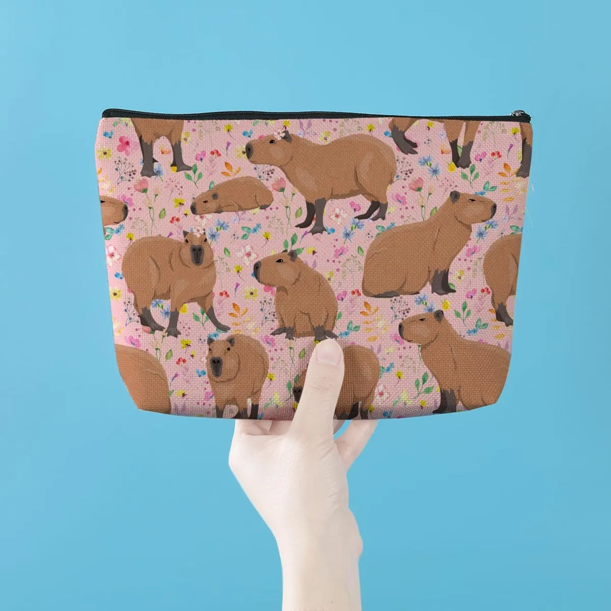 Azteoiz Cute Capybara Makeup Bag Capybara Gifts Cosmetic Bag Animal Lover Gifts for Women Girls Capybara Lovers Daughter Friends Wife Capybara Stuff Graduation Birthday Gifts Travel Toiletry Bag