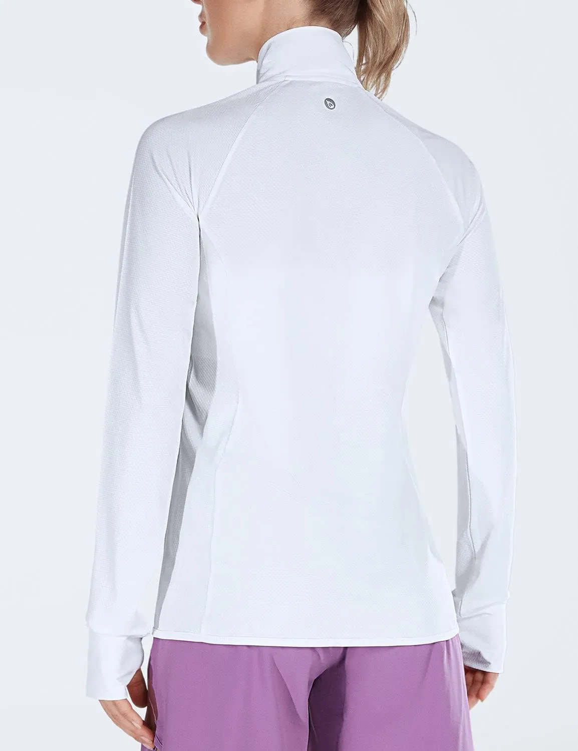 baleaf Women's Long Sleeve Running Shirts UPF 50  Sun Protection Full Zip Athletic Jackets Lightweight Zipper Pockets