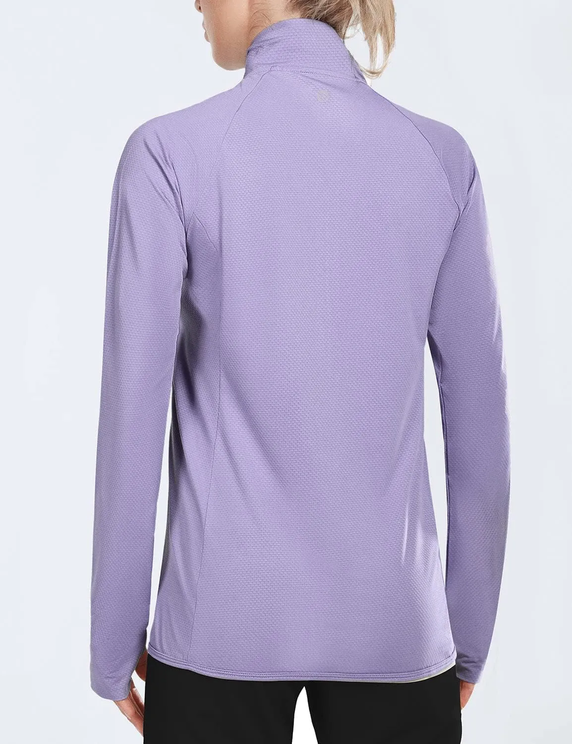 baleaf Women's Long Sleeve Running Shirts UPF 50  Sun Protection Full Zip Athletic Jackets Lightweight Zipper Pockets