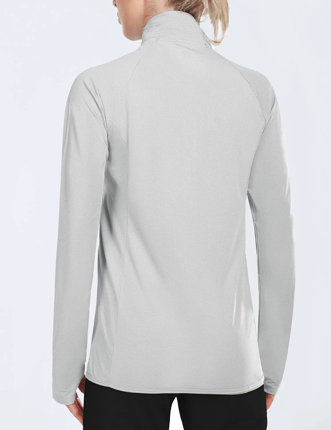 baleaf Women's Long Sleeve Running Shirts UPF 50  Sun Protection Full Zip Athletic Jackets Lightweight Zipper Pockets