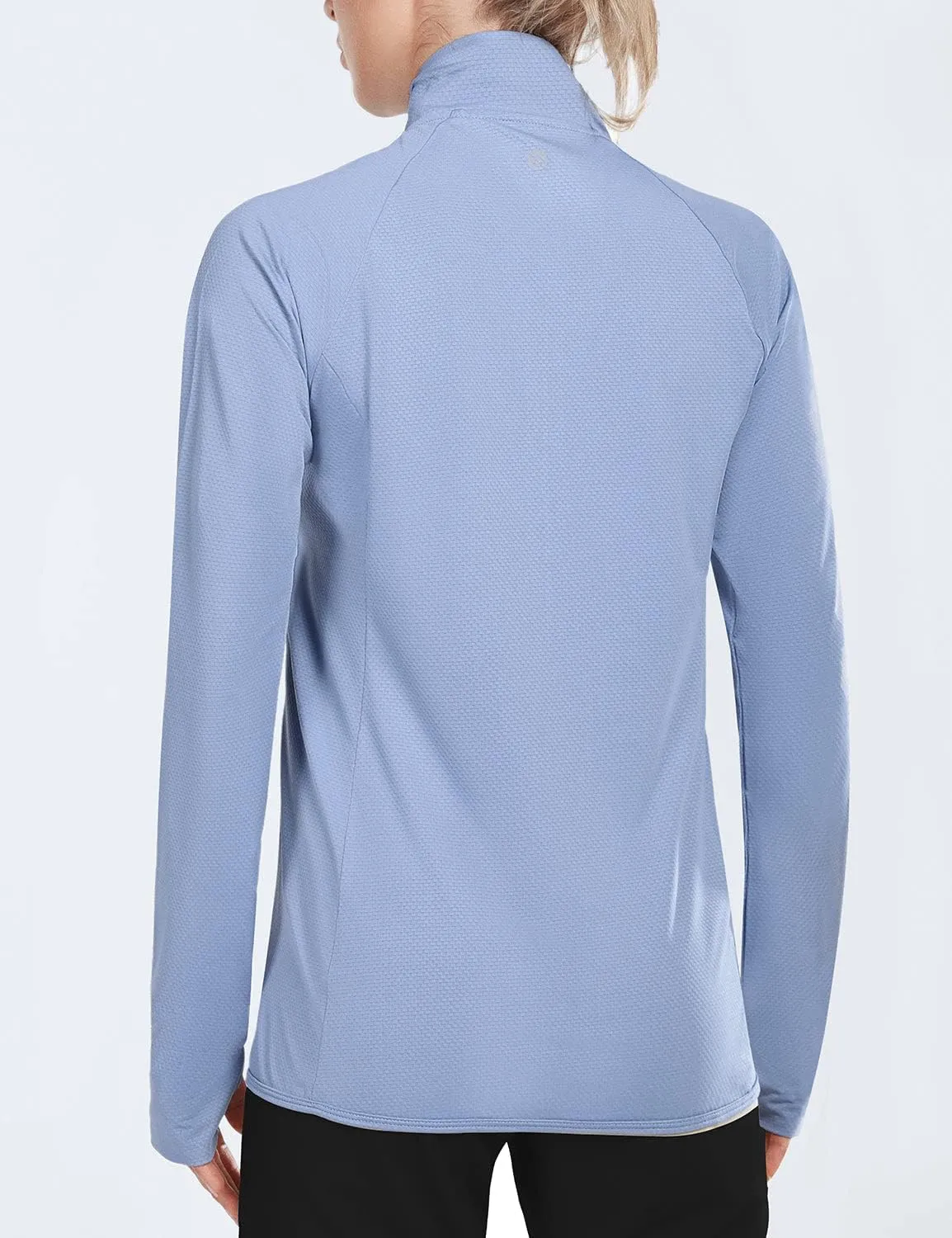 baleaf Women's Long Sleeve Running Shirts UPF 50  Sun Protection Full Zip Athletic Jackets Lightweight Zipper Pockets