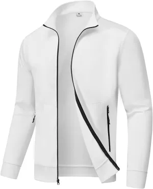 BASUDAM Men's Track Jackets Lightweight Warm Up Casual Coat Athletic Workout Running Jacket with Zipper Pockets