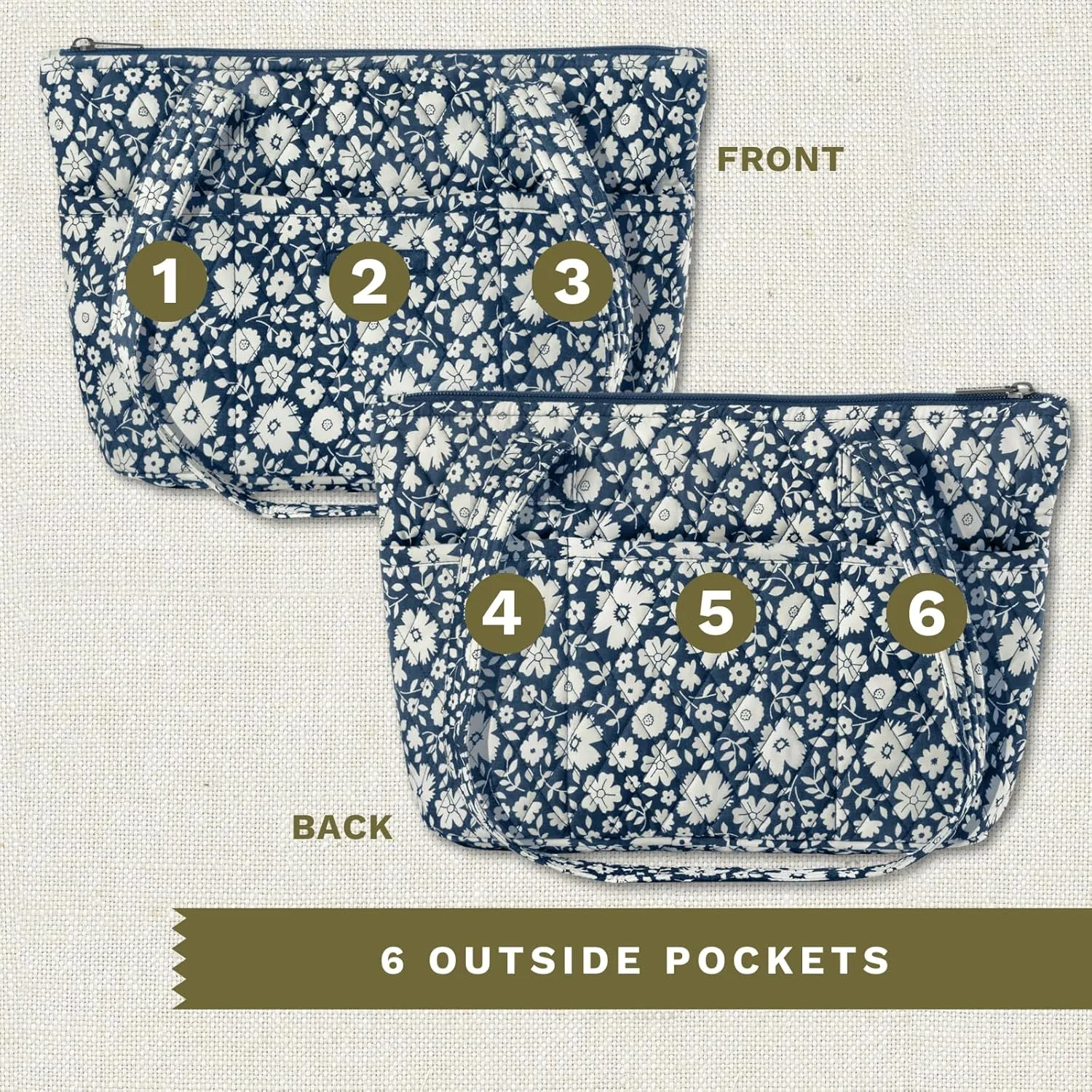 Bella Taylor Small Tote | Lightweight Quilted Fabric Purses for Women