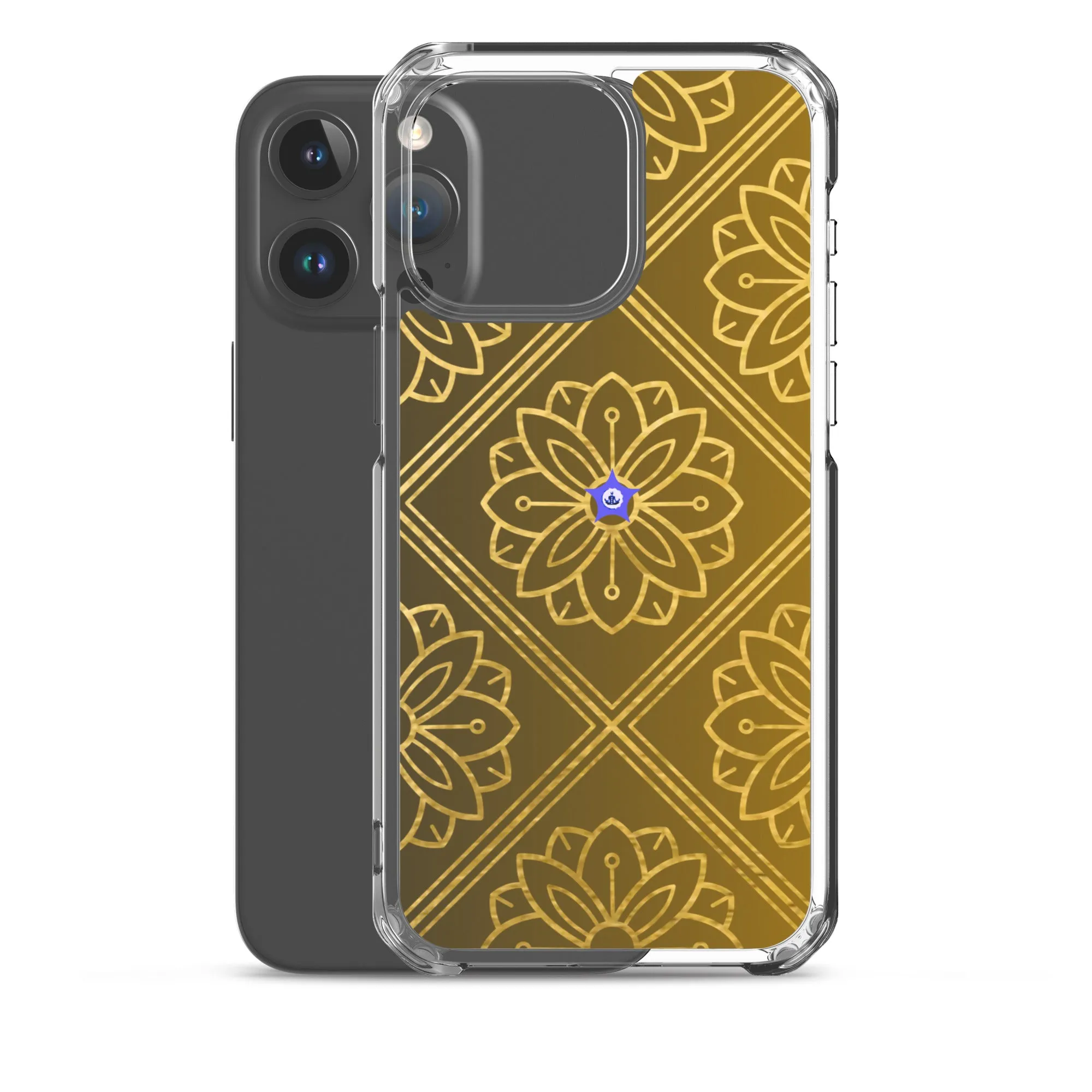 Bidri Decorative Elements Seamless Pattern Line art Clean-GOLD, CALMNESS DESIGNS,  Creative Designer's,  Clear Case for iPhone®