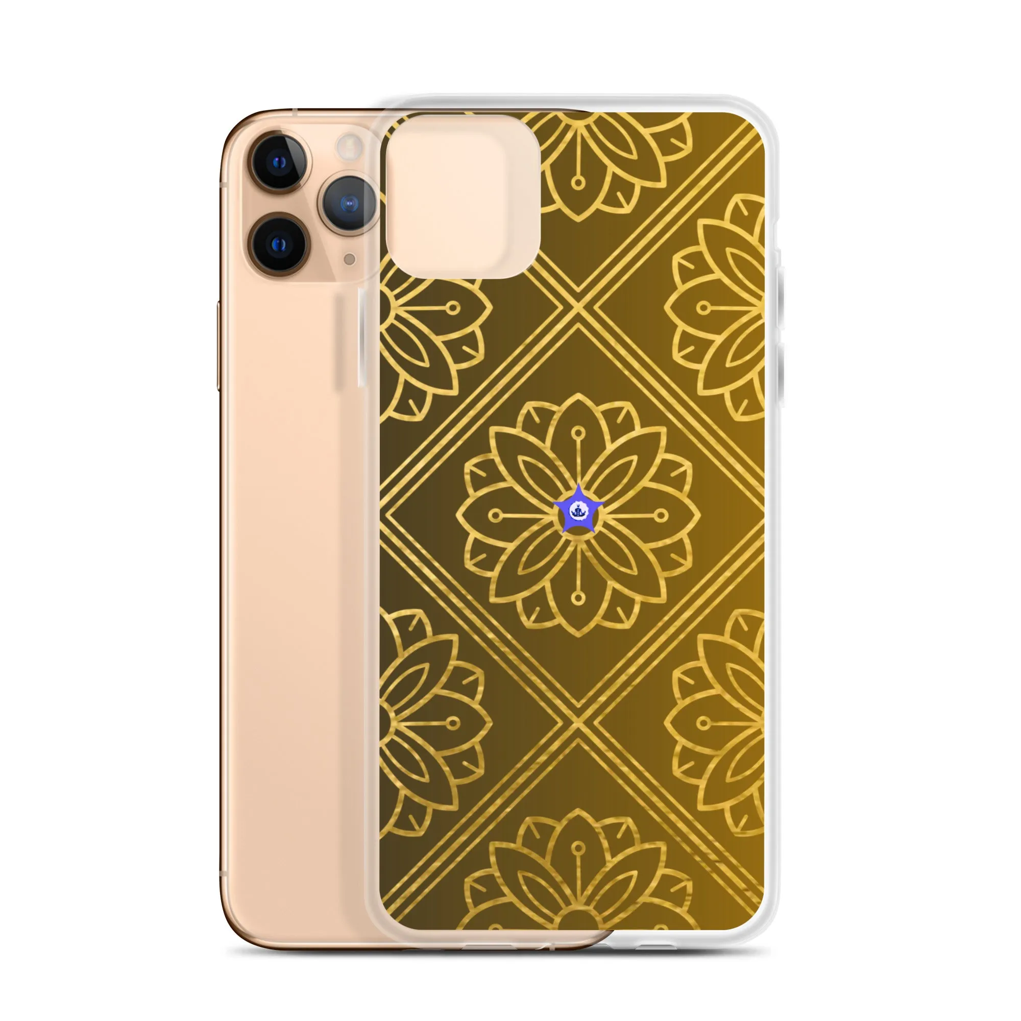 Bidri Decorative Elements Seamless Pattern Line art Clean-GOLD, CALMNESS DESIGNS,  Creative Designer's,  Clear Case for iPhone®