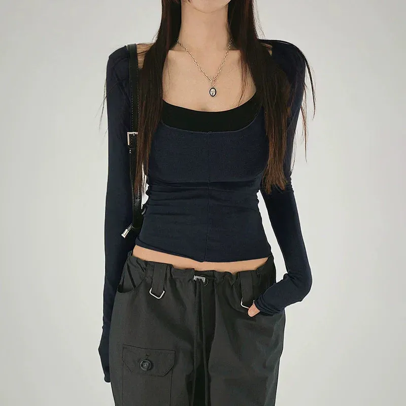 Billie Contrast Two-Piece Long Sleeve Set
