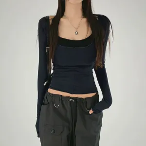 Billie Contrast Two-Piece Long Sleeve Set