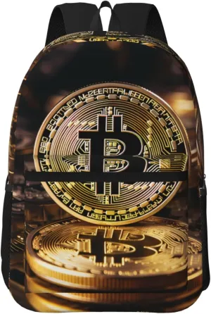 bitcoin Travel Laptop Backpack, 17 Inch Backpack for Men and Women, Work, Leisure, College, High School Backpack,