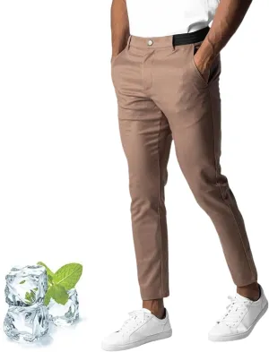 Bizgent Active Chinos, Foueo Active Pants Men, Mens Chinos Slim Fit Stretch Skinny Tapered Dress Pant