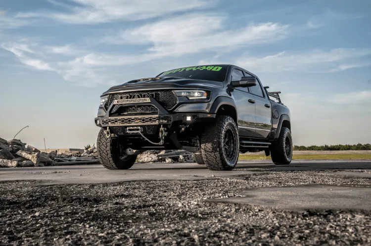 Bodyguard LBR21LYB Dodge Ram 1500 TRX 2021-2024 Freedom Series Baja Front Bumper Winch Ready Sensor Bare Metal