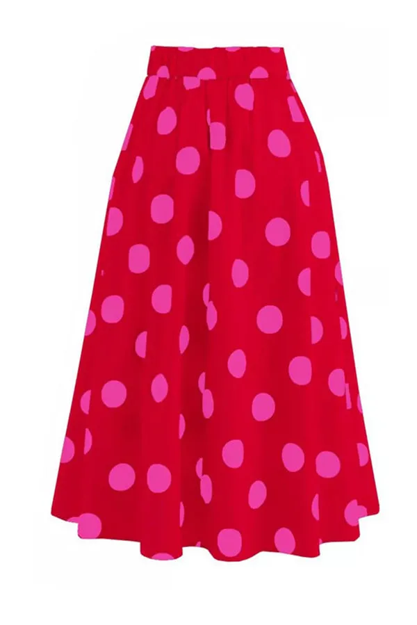 Bow Swimsuit and Elastic Waist Spotted One Piece Swimsuit   Skirt