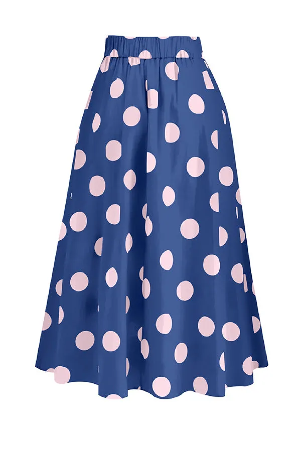 Bow Swimsuit and Elastic Waist Spotted One Piece Swimsuit   Skirt
