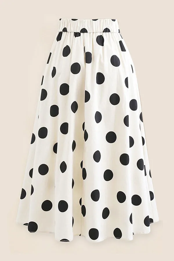 Bow Swimsuit and Elastic Waist Spotted One Piece Swimsuit   Skirt