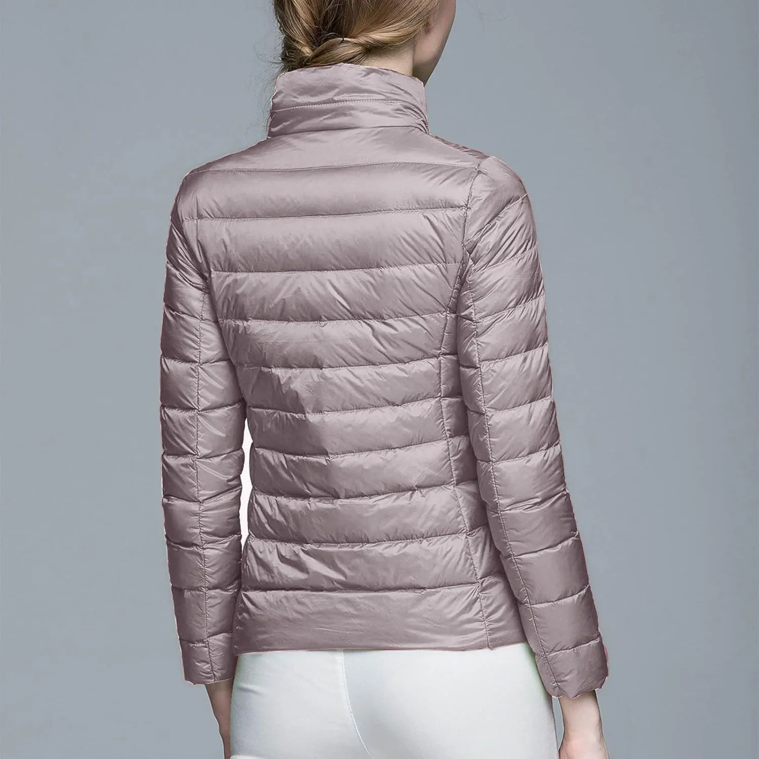 BOXIACEY Puffer Jackets for Women Lightweight Down Jacket Packable Winter Warm Coats Puffy Jacket with Stand Collar