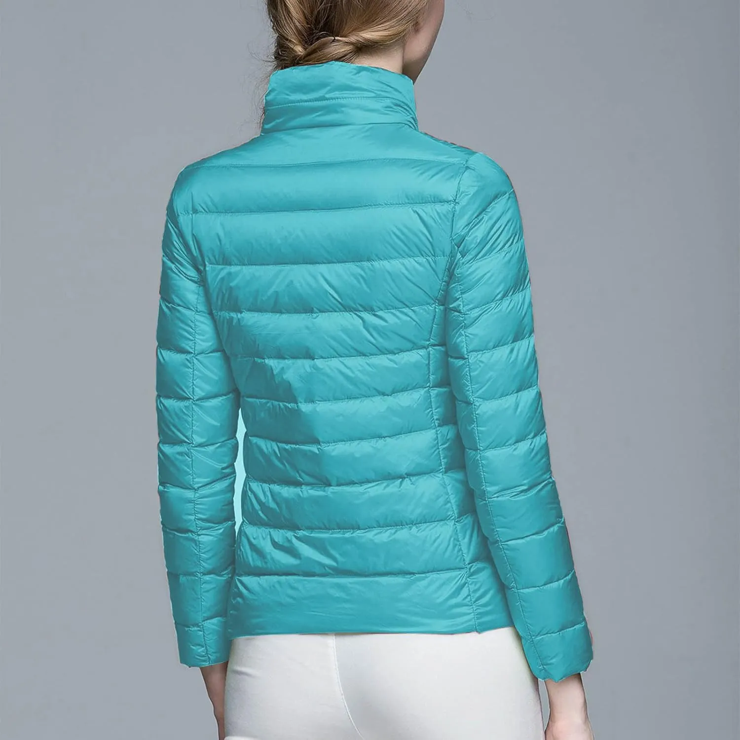 BOXIACEY Puffer Jackets for Women Lightweight Down Jacket Packable Winter Warm Coats Puffy Jacket with Stand Collar