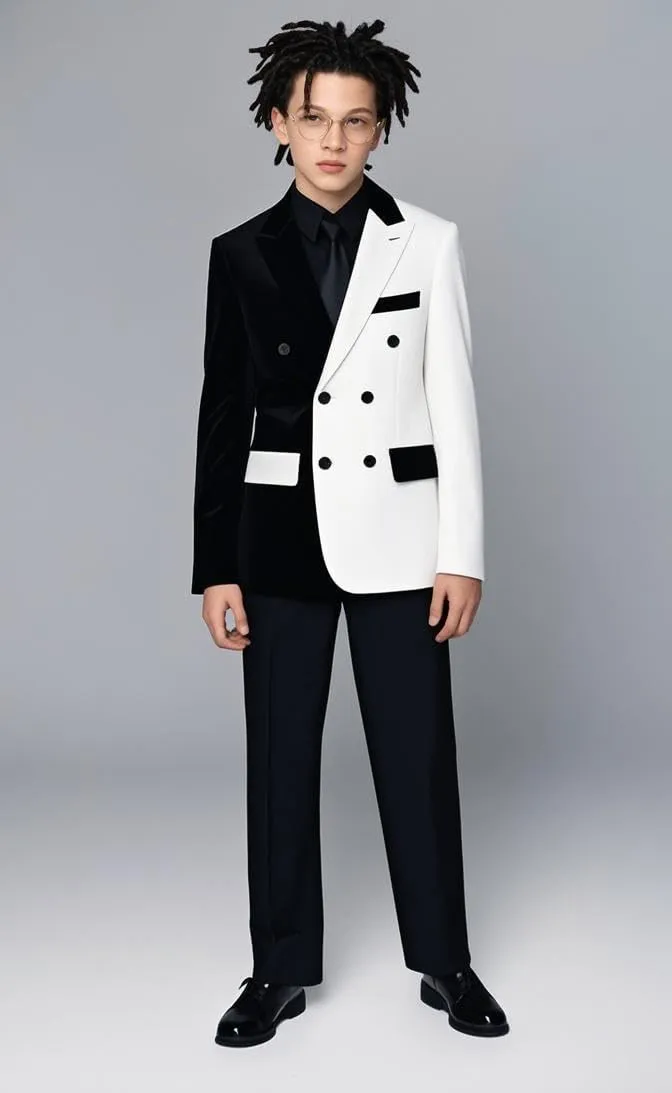 Boys Suit 2 Pieces Slim Fit Suits Set Double Breasted Casual Suits Wedding Party Blazer Pants Tuxedos 3-16 Years