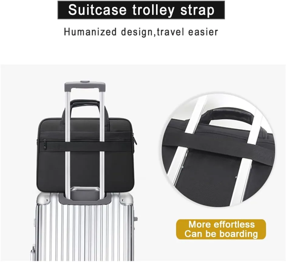 Briefcases for Men Canvas Tote Bag 17 Inches Laptop Case Large Shoulder Work Bags Office Messenger Expandable Waterproof