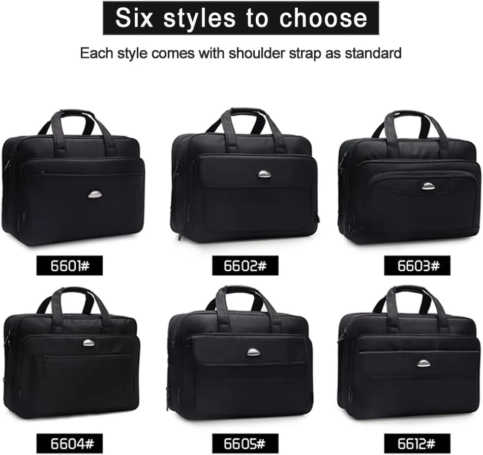 Briefcases for Men Canvas Tote Bag 17 Inches Laptop Case Large Shoulder Work Bags Office Messenger Expandable Waterproof