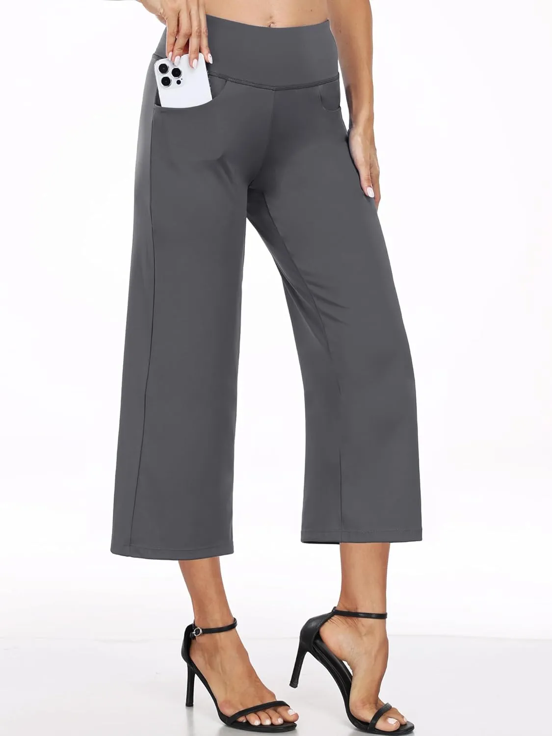 CADMUS High Waist Yoga Pants Women Wide Leg Pants with Pockets Stretch Dress Casual Lounge Petite/Regular/Tall