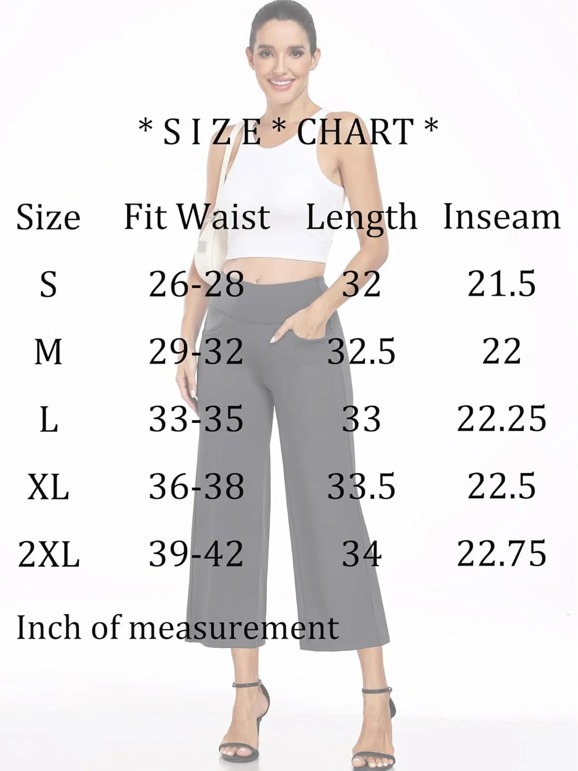 CADMUS High Waist Yoga Pants Women Wide Leg Pants with Pockets Stretch Dress Casual Lounge Petite/Regular/Tall