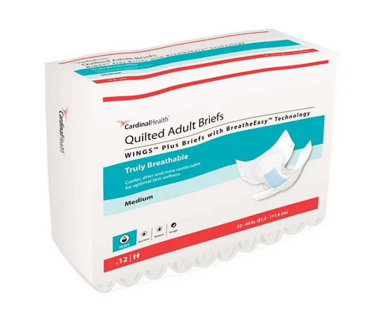 Cardinal Health Wings Plus Quilted Adult Briefs with BreatheEasy Technology