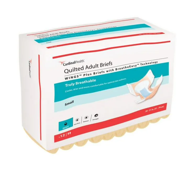 Cardinal Health Wings Plus Quilted Adult Briefs with BreatheEasy Technology