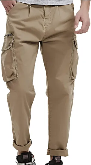 Cargo Pants for Men,Fashion Pants Slim Fit Straight-Leg Trousers Overalls Hiking Joggers with Pockets Mens Pants