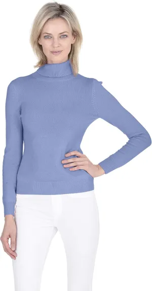 Cashmeren Womens Essential Knit Turtleneck Sweater 100% Merino Wool Long Sleeve Roll Neck Pullover