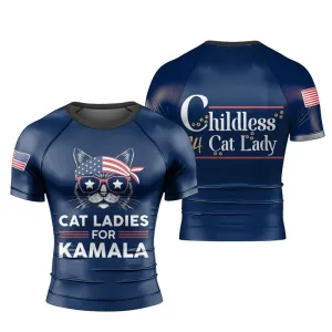 Cat Ladies For Kamala Men's Short Sleeve Rash Guard