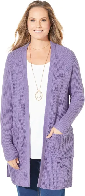Catherines Women's Plus Size Daydream Waffle Knit Sweater