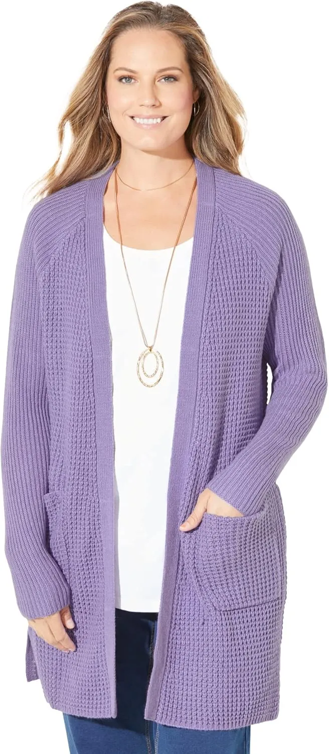 Catherines Women's Plus Size Daydream Waffle Knit Sweater